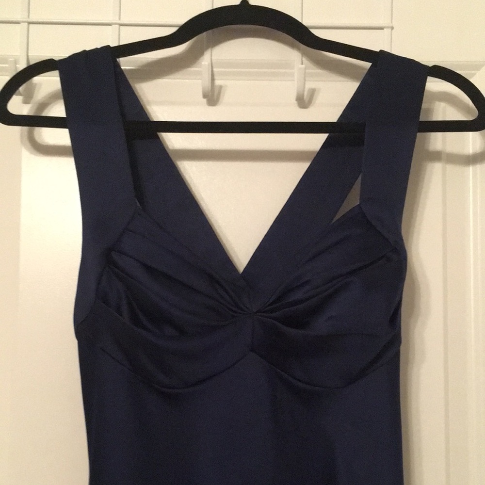 Calvin Klein Navy Blue Satin Gown, 6
